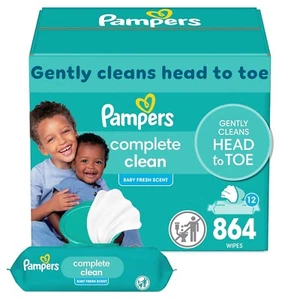 Pampers Baby Fresh Baby Wipes 12 -Pack 864 Wipes (12 Flip-Top Packs) - Picture 1 of 6