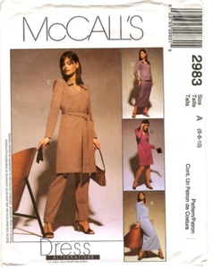 McCall's Sewing Pattern Women's DRESS TOP SKIRT & PANTS 2983 Size 6-8-10 UNCUT - Picture 1 of 4