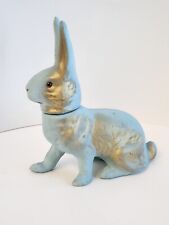 1940s Candy Container - Paper Rabbit - Vintage Germany US Zone, Blue 6" Plaster