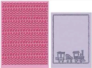 Cuttlebug Cricut Beep Beep Embossing Folder 2001046 Train Choo Choo Sweater Knit - Picture 1 of 1