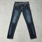 Miss Me Jeans Womens 30 Blue Signature Skinny Low Rise Denim Thrashed Tag 29