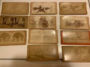 11 1880's TO 1890'S STEROSCOPE CARDS ASSORTED B.W KILBURN UNDERWOOD AND KEYSTONE