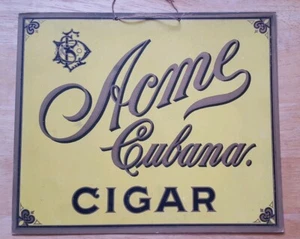 Antikes Sammlerstück Original ACME CUBANA ZIGARRE Karton Werbung 12" x 10" - Bild 1 von 6