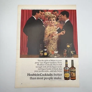 Angela Lansbury Heublein Cocktails 1966 Vintage Print Ad 10"x13.75" prop ad - Picture 1 of 2