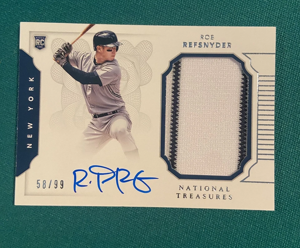 2016 National Treasures Rob Refsnyder Autograph Rookie Patch Auto RC #58/99 - Image 1 of 2