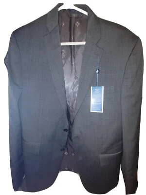 NWT Ryan Seacrest Distinction Mens Suit Jacket Gray 40 R Modern Fit Two-Button - Image 1 of 4