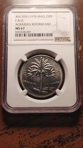 AH1390 1970 Iraq 250 Fils FAO Agrarian Reform Day   NGC MS67   Superb Gem   3601 - Picture 1 of 4