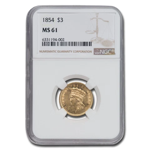 1854 $3 Gold Princess MS-61 NGC - SKU#157019 Cover