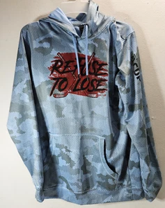 Refuse To Lose Pullover Hoodie Mens Size Small Blue Camo Hooded Sweatshirt - Picture 1 of 8