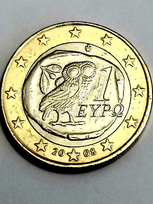 1 Euro 2008 Grèce EYPO Hibou - Photo 1/2