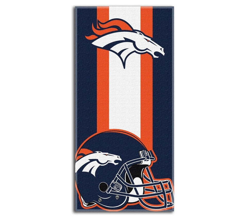 New Football Team Denver Broncos Beach Towel Bath 30'' x 60" Licensed  - Image 1 of 1