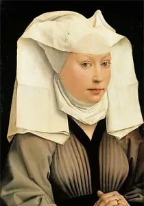 Oil painting rogoer vander weyden - Portrait of a Woman with a Winged Bonnet art - Picture 1 of 1