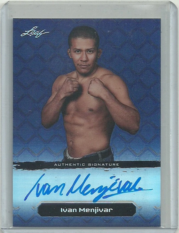 2011 LEAF METAL MMA UFC IVAN MENJIVAR BLUE PRISMATIC REFRACTOR 17/25  - Image 1 of 1