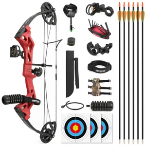 Youth Archery Compound Bow Set 10-30lbs Gift Outdoor Shooting Practice RH - Picture 1 of 30