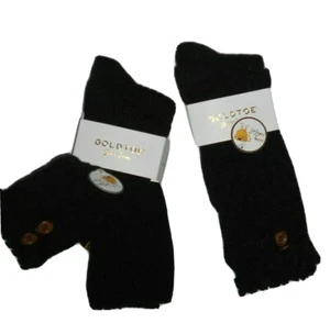 Gold Toe women's 4 pack lace & button embellished Boot Socks - size 9-11 - Black - Picture 1 of 2