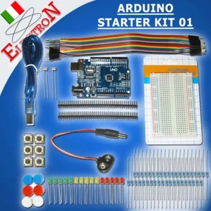 STARTER KIT 01 für ARDUINO UNO R3 CH340 BREADBOARD 400 LED WIDERSTÄNDE LDR 16U2 - Bild 1 von 1