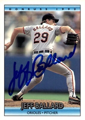 Jeff Ballard - Signed 1991 Leaf Donruss 92 Card #74 - Baltimore Orioles - Image 1 of 2