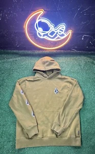 Vintage Volcom Stone Light Brown Hoodie Sweatshirt Mens Sz LG Graphic Print Logo - Picture 1 of 7