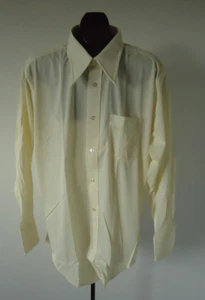 vintage NOS mens shirt 70s BIG collar QUINELLA KNIT geek chic XL - Picture 1 of 6