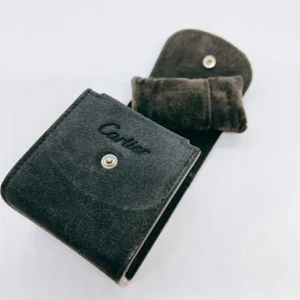 CARTIER Watch Case Gray Travel Watch Jewelry Case Soft Case Empty Box Used Japan - Picture 1 of 17