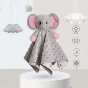 Coperta di sicurezza bambino tessuto morbido con bellissimo supporto motivo elefante rosa 14 pollici - Foto 1 di 6