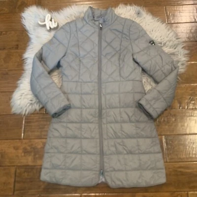 AA Motion Lite Coat Insula Long Padded Lady Grey Size Medium 8 Quilted Horseware - Image 1 of 4
