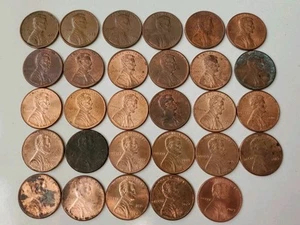 Lote de 24 monedas Lincoln de un centavo sin marca de ceca 1770 1973 1980 de Estados Unidos  - Imagen 1 de 8