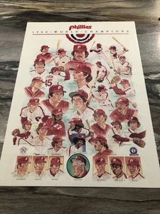 1980 Phillies World Series Poster By Dick Perez 10 Year Anniversary 1990 The Vet - Picture 1 of 24