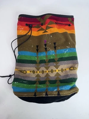 VTG Pendleton Wool Suede Sling Bag Drawstring Cross Body Backpack Colorful - Image 1 of 4