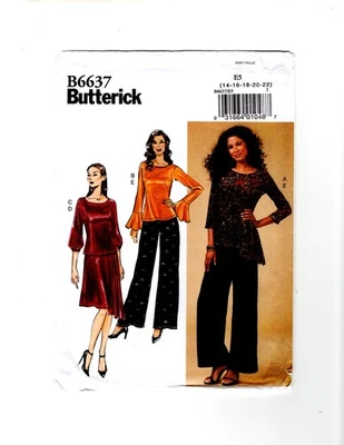 Women's Sewing Pattern, Top, Skirt, PantsButterick B6637 Size 14-22, UC F/F - Image 1 of 4