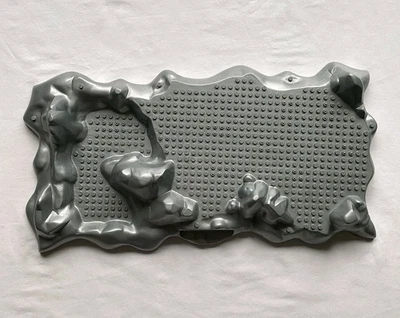 Placa base vintage Mega Bloks elevada gris roca 502 Foto 1 de 4