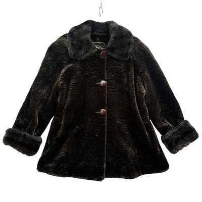 VTG Olympia Penny Lane Coat Sm Faux Fur Boho Hippie USA Afghan Y2K Brown Glam  - Image 1 of 4