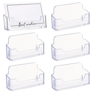 6 Pcs Clear Acrylic Business Card Holders - Desktop Display - Picture 1 of 7