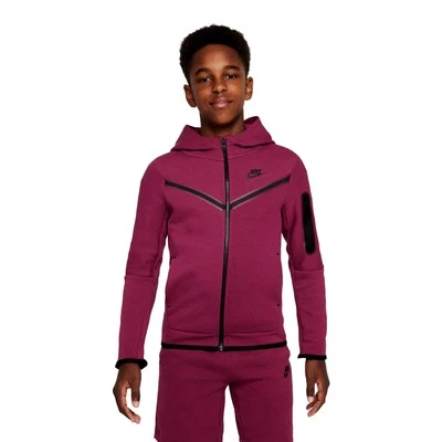 Nike Sportswear Tech Fleece Full Zip Hoodie Rosewood/Black CU9223-653 - Image 1 of 4