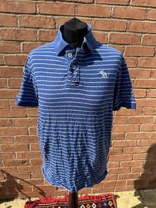 Camisa Polo Abercrombie And Fitch Azul Marino Rayas Ajuste Muscular Grande M - Imagen 1 de 11