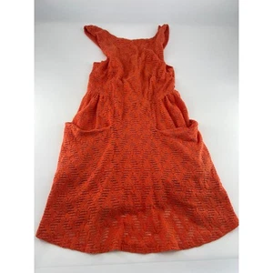 Free People Dress Womens Small Orange Sleeveless Pockets Short Y2K Boho Lace - Picture 1 of 9