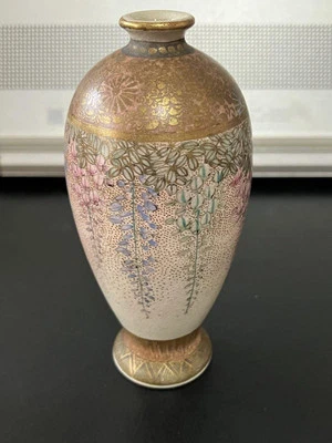 Ancien petit vase glycine époque Meiji Satsuma - Photo 1/4