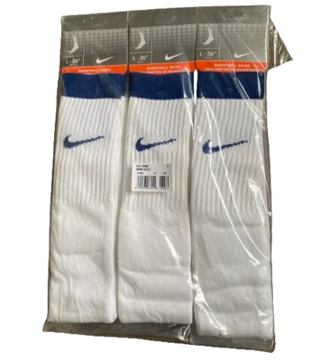 OG 90s NIKE SWOOSH BASKETBALL TUBE SOCKS SKATER RETRO DS OTC 3 PAIR 26" VTG RARE - Image 1 of 4
