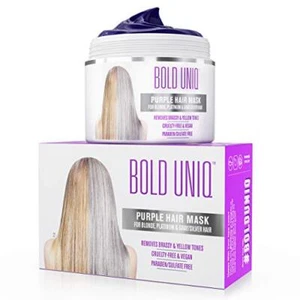 BOLD UNIQ Silber Haarmaske für silbernes und blondiertes Haar - Purple Hair Mask