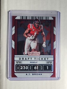 2020 Panini Contenders Draft Picks #1 A.J. Brown - Ole Miss Rebels