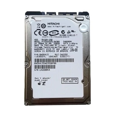 Hitachi 250GB HTS543225L9A300 5400RPM SATA 2.5" Laptop HDD Hard Disk Drive - Image 1 of 4
