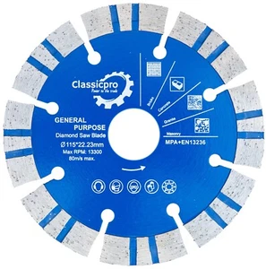 115mm 4 1/2" Turbo Diamond Cutting Disc Universal Blade for Concrete, Stone, - Picture 1 of 5