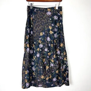 Vero Moda Floral Midi Skirt Sz S Asymmetric Hem Elastic Fairy Grunge Whimsygoth - Picture 1 of 6