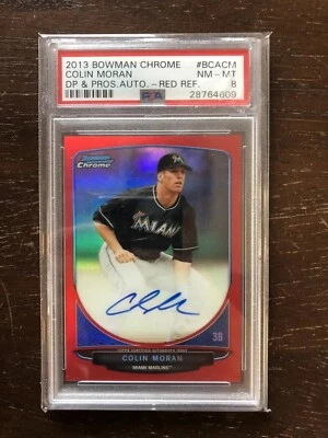 2013 Bowman Chrome Auto Colin Moran Red Refractor /5!! PSA 8 RARE!! - Image 1 of 2