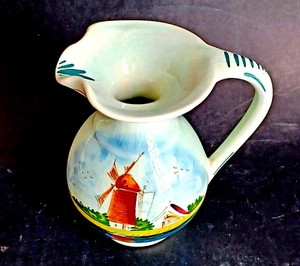 Miniatur Krug Vase Delft Holland Windmühle farbig handbemalt Vintage 5 Zoll - Bild 1 von 22