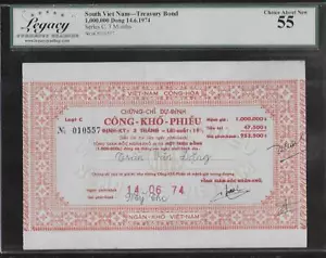 South Vietnam Treasury Bond 1,000,000 Dong Series C 14.6.1974 LCG 55 - Picture 1 of 1