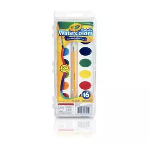 Crayola Pittura Acquerello Lavabile 🎨 Set - 16 Colori con Pennello - NUOVO - Foto 1 di 5