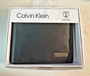 Calvin Klein RFID Leather Billfold Wallet Black Genuine - Picture 1 of 4