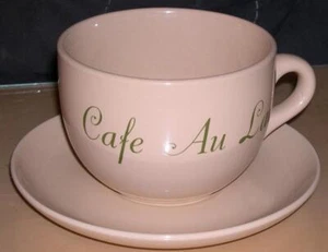 Large Cafe Au Lait Ceramic Coffee Mug and Saucer, Designpac - Picture 1 of 1