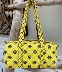Sharif Americana Quilted Yellow Zippered Bag NWOT 3 Pockets - Picture 1 of 5